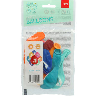 Ballonnen Color Pop Monsters 1 Jaar 23cm - 8 stuks 2
