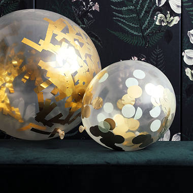 Balon XL z konfetti Sprinkles złoto - 61 cm 5