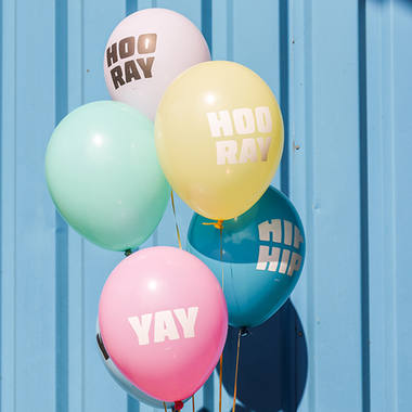 Ballons Pastell 'Hip Hip Hooray' Mehrfarbig 33cm - 6 Stück 4