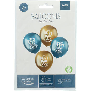 Balloons Shimmer 'Best Dad Ever!' 33cm - 4 pieces 2