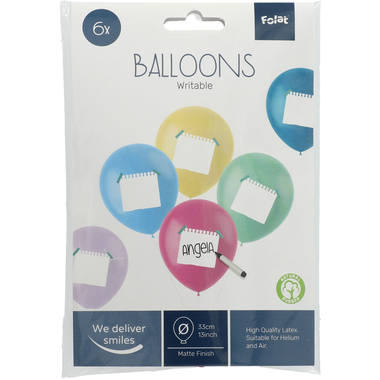 Ballons zum Beschriften Pastell Mehrfarbig - 6 Stück 2