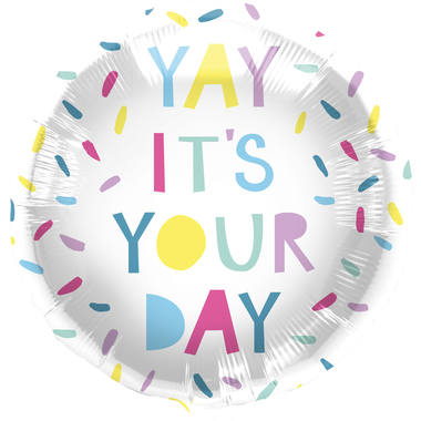 Foil Balloon 'Yay It's Your Day' Multicolored - 45cm 1