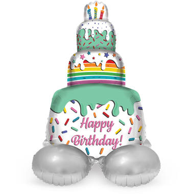 Palloncino di alluminio con Base 'Happy Birthday!' Cake Time - 72 cm 1