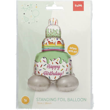 Balon foliowy z podstawą 'Happy Birthday!' Cake Time - 72 cm 2
