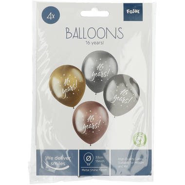 Balloons Shimmer '16 Years!' Electric 33cm - 4 pieces 2