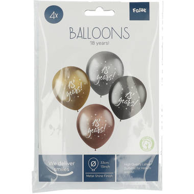 Balloons Shimmer '18 Years!' Electric 33cm - 4 pieces 2