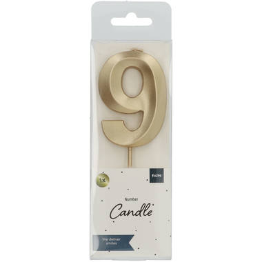 Candle Glamour Number 9 Gold Metallic 2