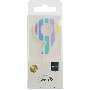 Candle Pastel Number 9 Multicolour 2