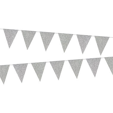 Linea di bandiera Glamour Glitter color argento - 6 metri 2