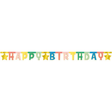Banner con lettere Happy Birthday Retro - 1,6 metri 1