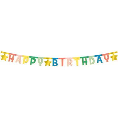 Banner con lettere Happy Birthday Retro - 1,6 metri 2