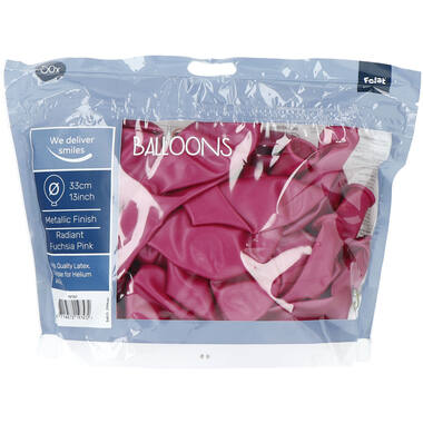 Balloons Radiant Fuchsia Pink Metallic 33cm - 50 pieces 3
