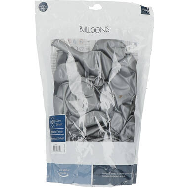 Ballons Moondust Silver Metallic 33cm - 100 Stück 3