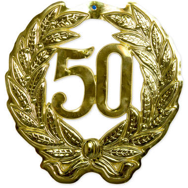 50 Jaar Gouden 3D Deurschild 1