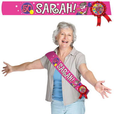 50 anni Sarah Blast Party Sash 1