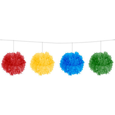 Ghirlanda di pompon multicolore - 3 metri 1