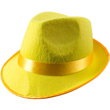 Trilby hoed neon geel 1