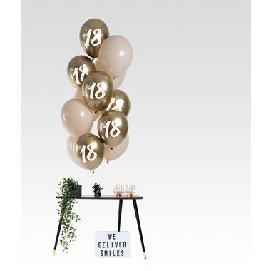 Balloons Golden Latte 18 Years 33cm - 12 pieces 2