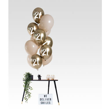 Balloons Golden Latte 21 Years 33cm - 12 pieces 2