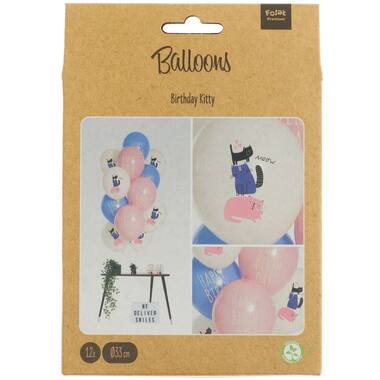 Palloncini Birthday Kitty 33cm - 12 pezzi 3