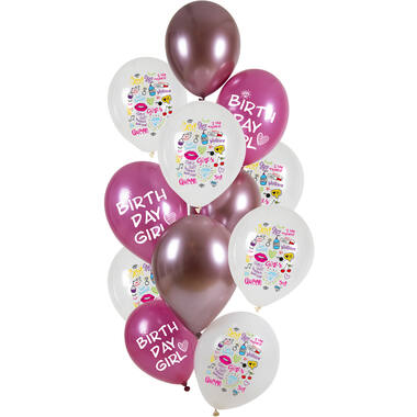 Balloons Birthday Girly 33cm - 12 pieces 1
