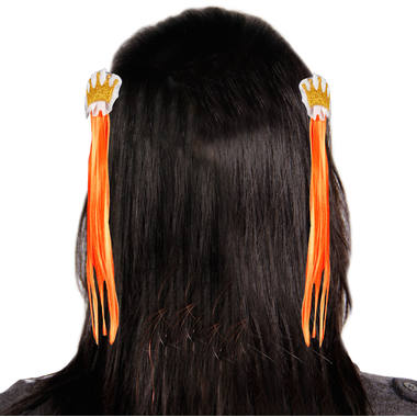 Zestaw spinki do włosów pomarańczowy z koroną 1