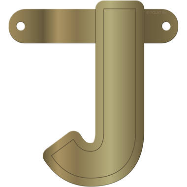 Banner-Girlande Buchstabe J Gold Metallic 1