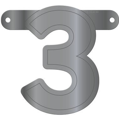Banner lettera 3 argento metallizzato 1