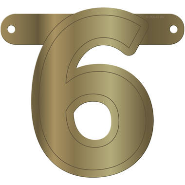 Banner lettera 6 oro metallizzato 1