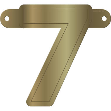 Banner-Girlande Ziffer / Zahl 7 Gold Metallic 1
