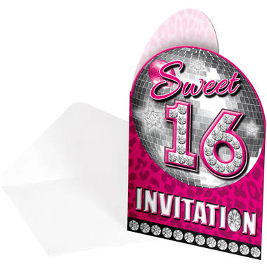 Sweet 16 Uitnodigingen - 8 stuks 1