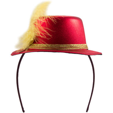 Tiara z kapeluszem czerwony metalik 1