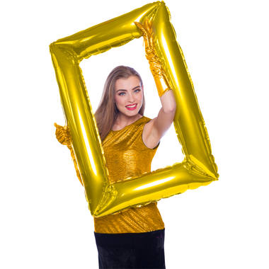 Cornice per foto color oro con palloncini in foil - 85x60 cm 1