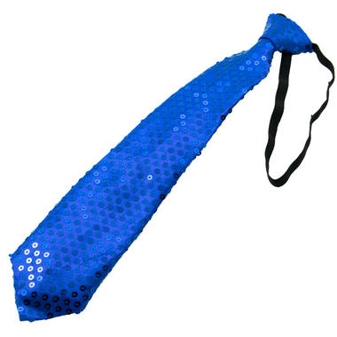 Cravatta glitterata con led blu metallizzato 1