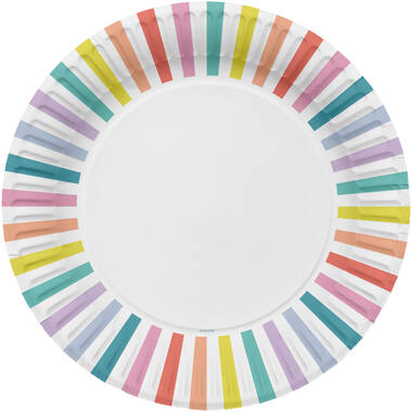 Disposable Plates Stripes Pastel 23cm - 8 pieces 1