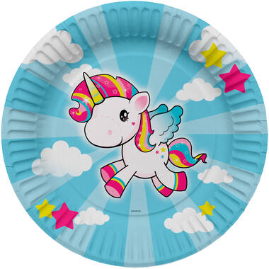 Disposable Plates Unicorn 23cm - 8 pieces 1