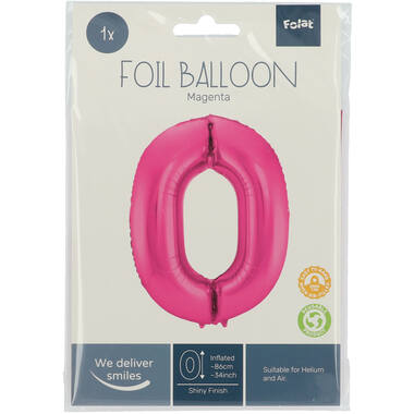 0 Shaped Number Balloon Magenta - 86 cm 4