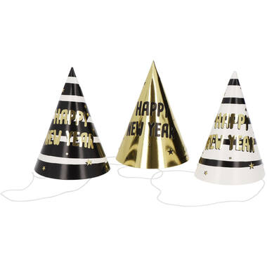 Cappellini da festa - BlackGold HNY - 10 cm - 6 pezzi 1