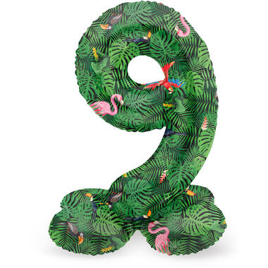 Palloncino Foil con Base Numero 9 Jungle Vibe - 72 cm 1