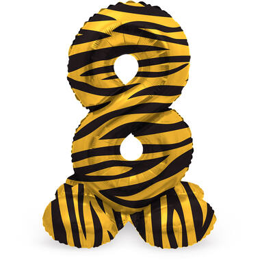 Palloncino Foil con Base Numero 8 Tiger Chic - 72 cm 1