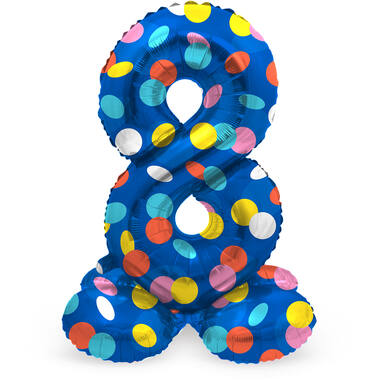Palloncino Foil con Base Numero 8 Colorful Dots - 72 cm 1