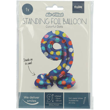Palloncino Foil con Base Numero 9 Colorful Dots - 72 cm 2