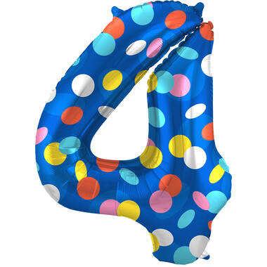 Palloncino Foil Numero 4 Colorful Dots - 86 cm 1