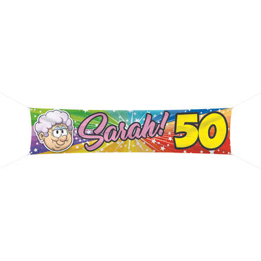 Banner 50 anni Sarah Rainbow - 180x40 cm 1