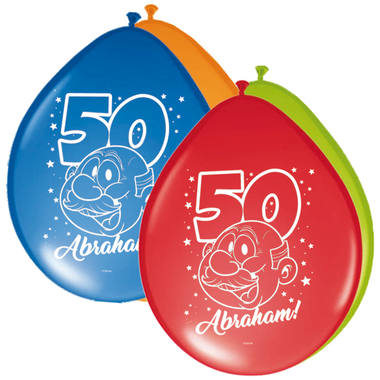50th Birthday Abraham Rainbow Balloons 30cm - 8 pieces 1