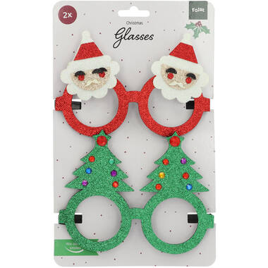 Glasses Christmas Santa Clause/Christmas tree - 2 pieces 4