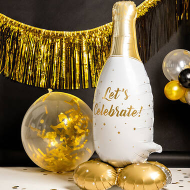 Foil Balloon with Base Champagne Bottle Celebrate - 86 cm 3