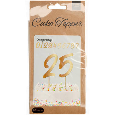 Cake Toppers Numbers Elegant True Blue 15cm - 20 pieces 3