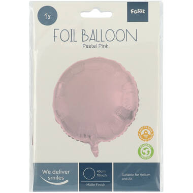 Folieballon Rond Pastel Roze Metallic Mat - 45 cm 2