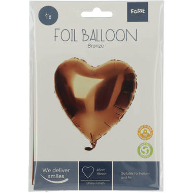 Folieballon Hartvormig Brons - 45 cm 2
